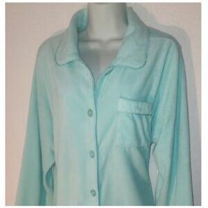ESSENTIALS velour Pajama set light turquoise in size 2XL